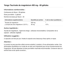 Yango Magnesium Taurate 200mg 60 Kapslar