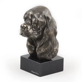 Art-Dog Statue de Cocker Spaniel Américain Buste sur Socle en Pierre Sculpture T