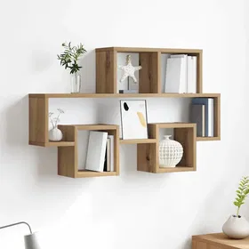 vidaXL Artisan oak Wall Shelf 82x15x51cm