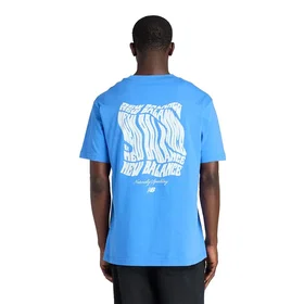 New Balance Wavey Kortärmad T-shirt Blå S (Herr)