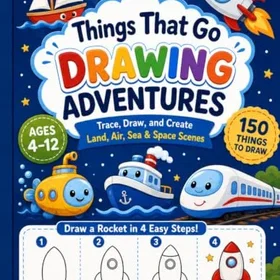 Independently Things That Go Drawing Adventures Färgläggningsbok