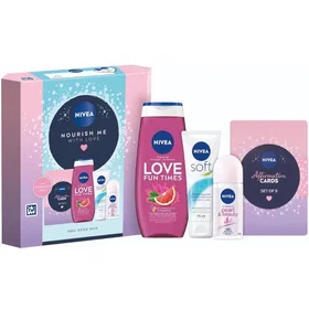 Nivea Nourish Me With Love Gift Set (Affirmation Cards Set of 8, Body Wash, Body