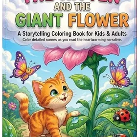 Konges The Kitten And The Giant Flower Färgläggningsbok