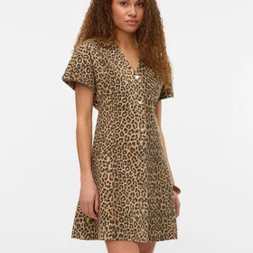 Vero Moda Vmpenelope Leopard Print Kort Klänning