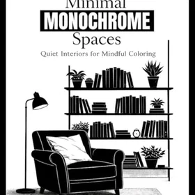 Minimal Monochrome Spaces: Simple Interiors To Color For Stress Relief And Mindfulness Färgläggningsbok