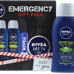 Nivea Men Emergency Wash Kit Gift Set (energy shower gel 30ml, active clean show