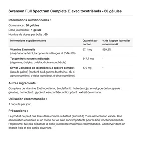 Swanson Full Spectrum E With Tocotrienols 60 Capsules