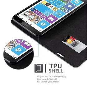 Cadorabo Wallet Case with Magnetic Closure Stand and Card Slot for Nokia Lumia 1