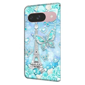 Sommerfuglen Läder Flip Case med Ställ för Google Pixel 9/9 Pro