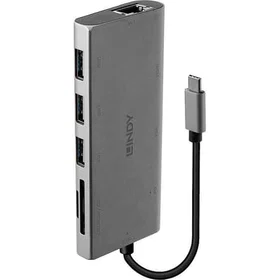Lindy 43278 USB 3.2 Gen 1 Type-C 100 W MicroSD SD HDMI RJ-45