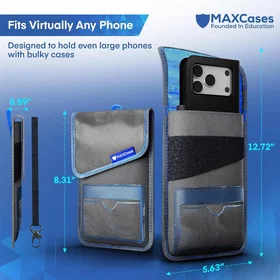 MaxCases Shield Phone Pouch with ID Pocket and Velcro Closures