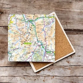 The Sugar Shed OS Map Ceramic Single Coaster