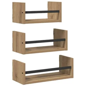 vidaXL Vägghyllset Artisan Oak 40x16x14cm (3-pack)