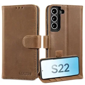 LENSUN Étui Portefeuille en Cuir pour Samsung Galaxy S22 5G