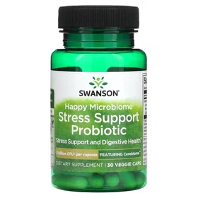 Swanson Happy Microbiome Stress Support Probiotic 3 Billion CFU 60 Capsules