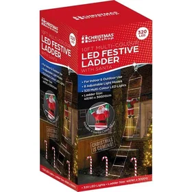 Christmas 71899 Santa on Ladder Lights White (3m)