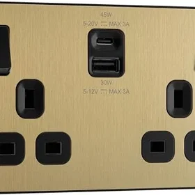 BG Electrical PCDSB22UAC45B Double Prise USB Murale