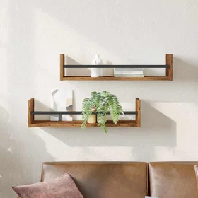 vidaXL Wall Shelf Wall-mounted 60x16x14cm (2-pack) 869082