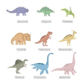 STC Noms de dinosaures Décalque Mural