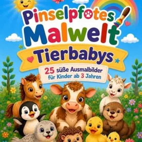Tierbabys 25 söta färgläggningsbilder för barn