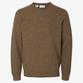 Selected Knit Structure Crew Neck Cardigan (Herr)