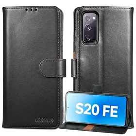 LENSUN Étui Portefeuille en Cuir Véritable pour Samsung Galaxy S20 FE