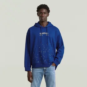 G-Star Raw Text Splatters Relaxed Hoodie (Herr)