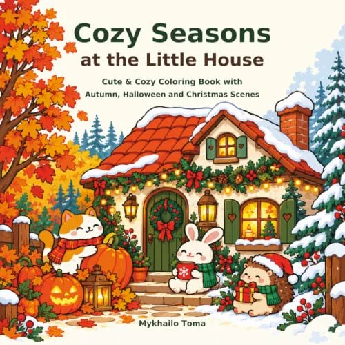 Cozy Seasons at the Little House Coloring Book for Adults