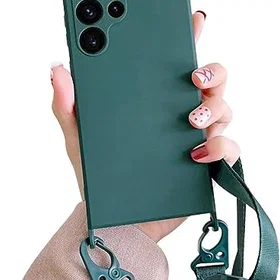 BOUFE Étui en Silicone Souple avec Lanière pour Samsung Galaxy S23 Ultra