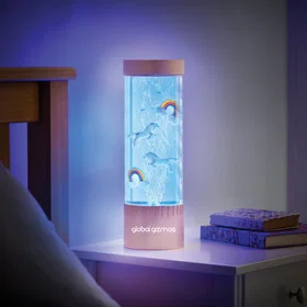 Global Gizmos Magical Unicorn & Rainbow Bubble Lamp Rose Gold