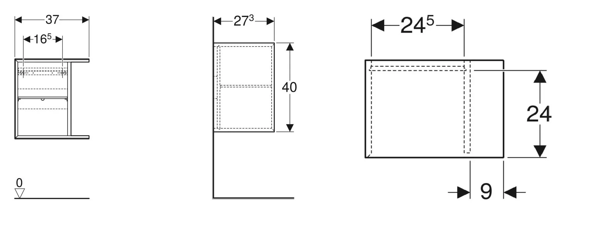 Geberit High Cabinet with Side Element White (502.325.01.1)