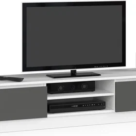 AKORD OP0LRTVCLP160-BIASZA Meuble TV 2 étagères 160x40x33cm