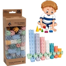 Askato Little Geniuses Blocks Skruer Pastell Eco