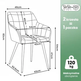 AKORD Luxano Spisestol Polstret 2-Pack