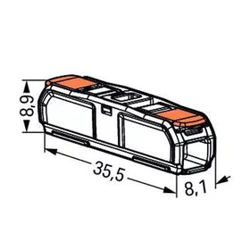 WAGO skjøteklemme 221-2411 med åpner transparent 2-leder