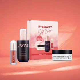 COSRX K-Beauty Self Care Kosmetiikkokoelma (Silk Hair Oil, Lip Oil, Unove Axis-Y