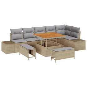 vidaXL Garden Sofa Set with Cushion 9 Pieces 3364747
