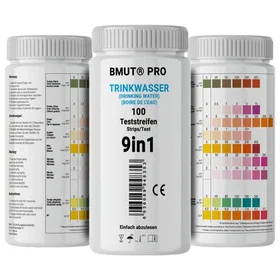 BMUT 9-i-1 Testremsor För Dricksvatten Vattenkvalitetsanalys Total Hårdhet Bly Koppar Nitrat 100pcs WT-009