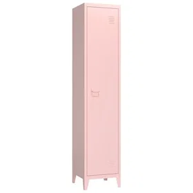 MAEVA Armoire 1 Porte Rose Métal