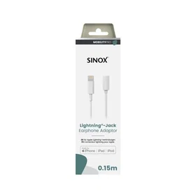 Sinox Lightning till 3.5mm hörlursuttag adapter 0.15m SXI03250MFI