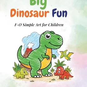 F-O Big Dinosaur Fun Simple Art för Barn Färgläggningsbok