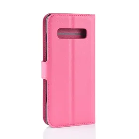 Litchi Läder Flip Etui för Samsung Galaxy S10 Plus