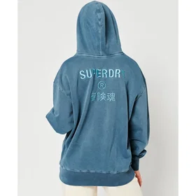 Superdry Code Cl Garment Dye Oversized Hoodie (Dam)