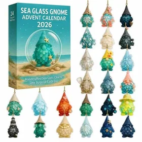 Quipulse Sea Glass Gnome 24‑Day Advent Calendar Pendant Set