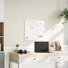 vidaXL Whiteboard 60x55cm Magnetisk Massiv Furu Ram