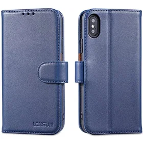 LENSUN Étui Portefeuille en Cuir avec Blocage RFID et Fermoir Magnétique pour iP