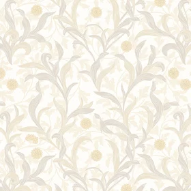 Hoopla Walls Floral Trail Stone Wallpaper