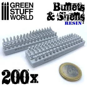 Green Stuff World 200x Resin Bullets and Shells 1/48