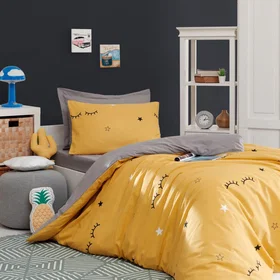 Lifestyle Home Collection Satin Polyester Cotton Ensemble de Draps 140x200cm