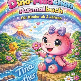 Dino-Mädchen Ausmalbuch för barn